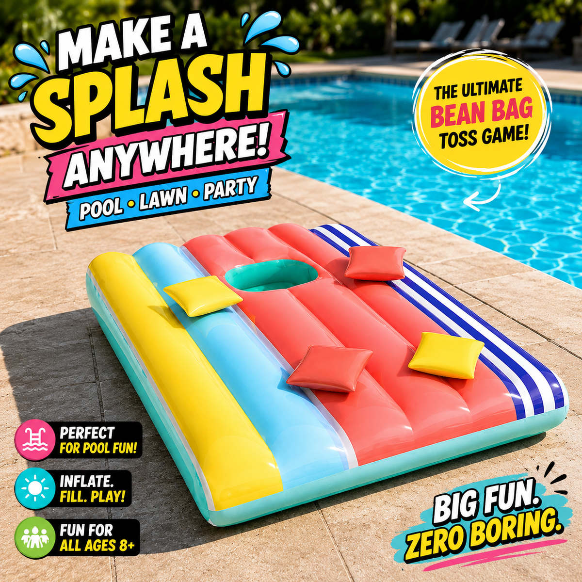 Inflatable Bean Bag Toss Game â€“ Floating or Ground Fun for All Ages