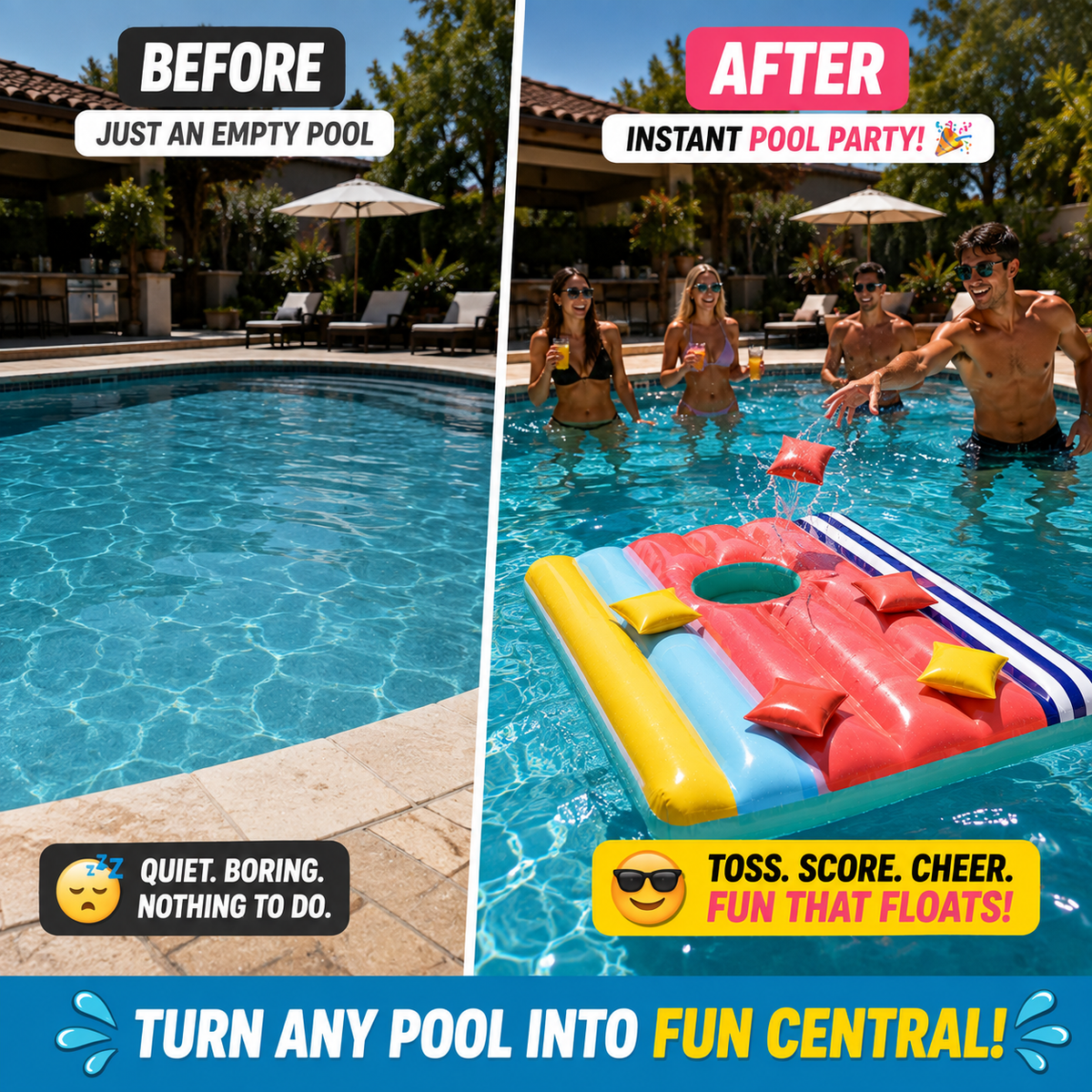 Inflatable Bean Bag Toss Game â€“ Floating or Ground Fun for All Ages