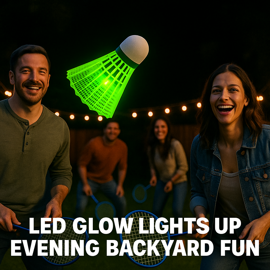 LED Badminton Set with Bright Lights for Nighttime Play – Durable & Easy to Assemble