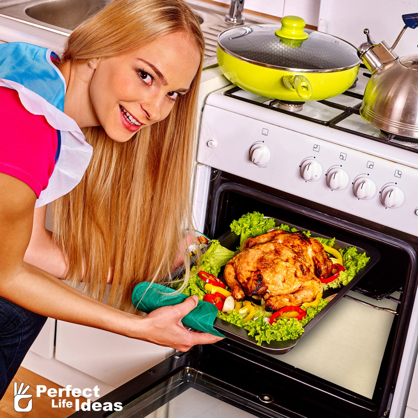 Non Stick Oven Spill Guard Stops Food Drippings Fall on Oven Floor, Forget Scrubbing Cleaning Messy Ovens, Re-sizable