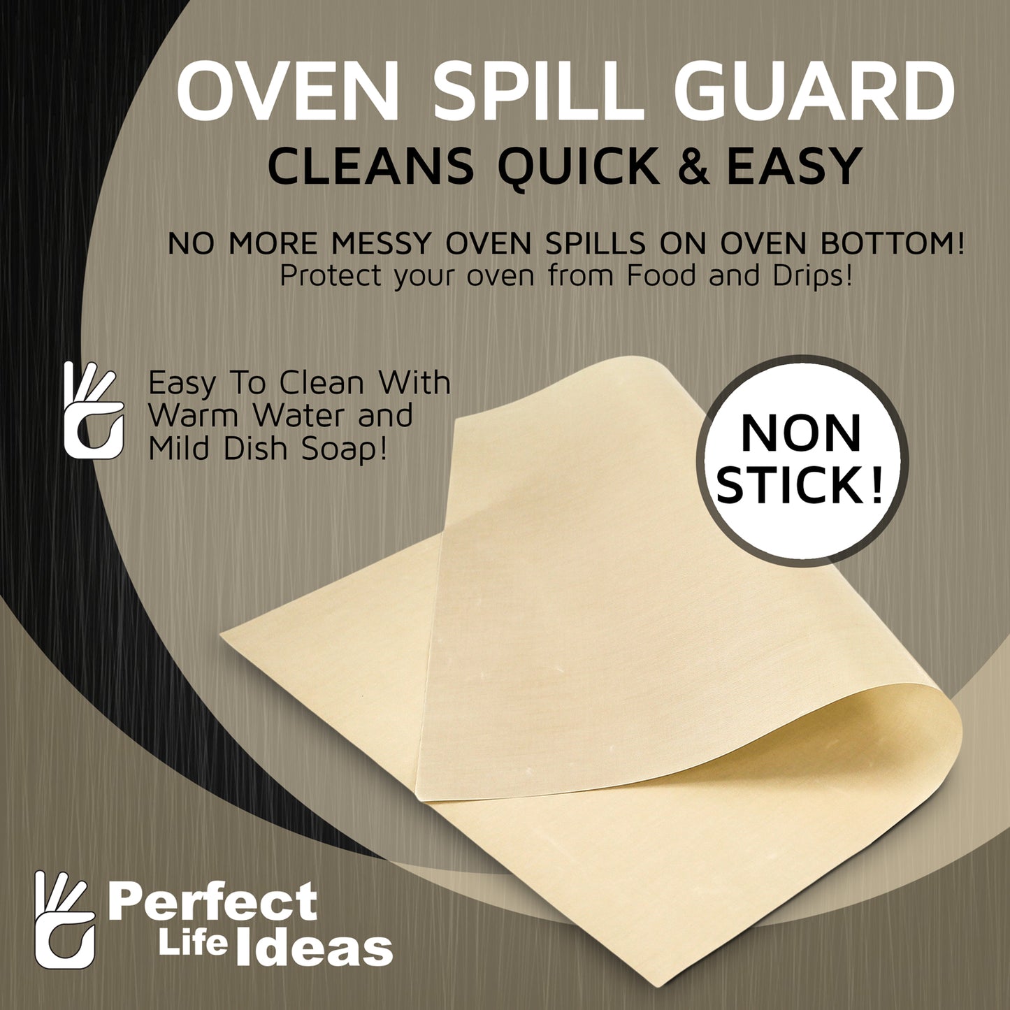 Non Stick Oven Spill Guard Stops Food Drippings Fall on Oven Floor, Forget Scrubbing Cleaning Messy Ovens, Re-sizable