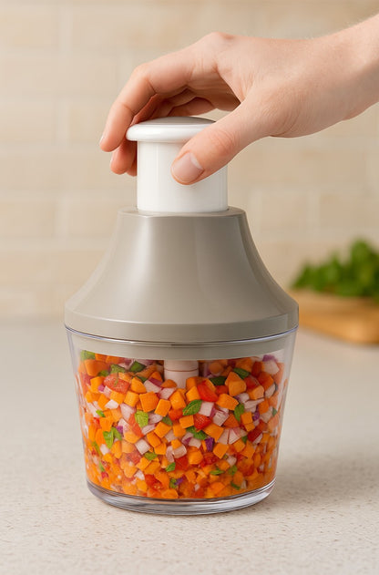 700ml Manual Press Vegetable Chopper with Container Onion Nut Food Cutter