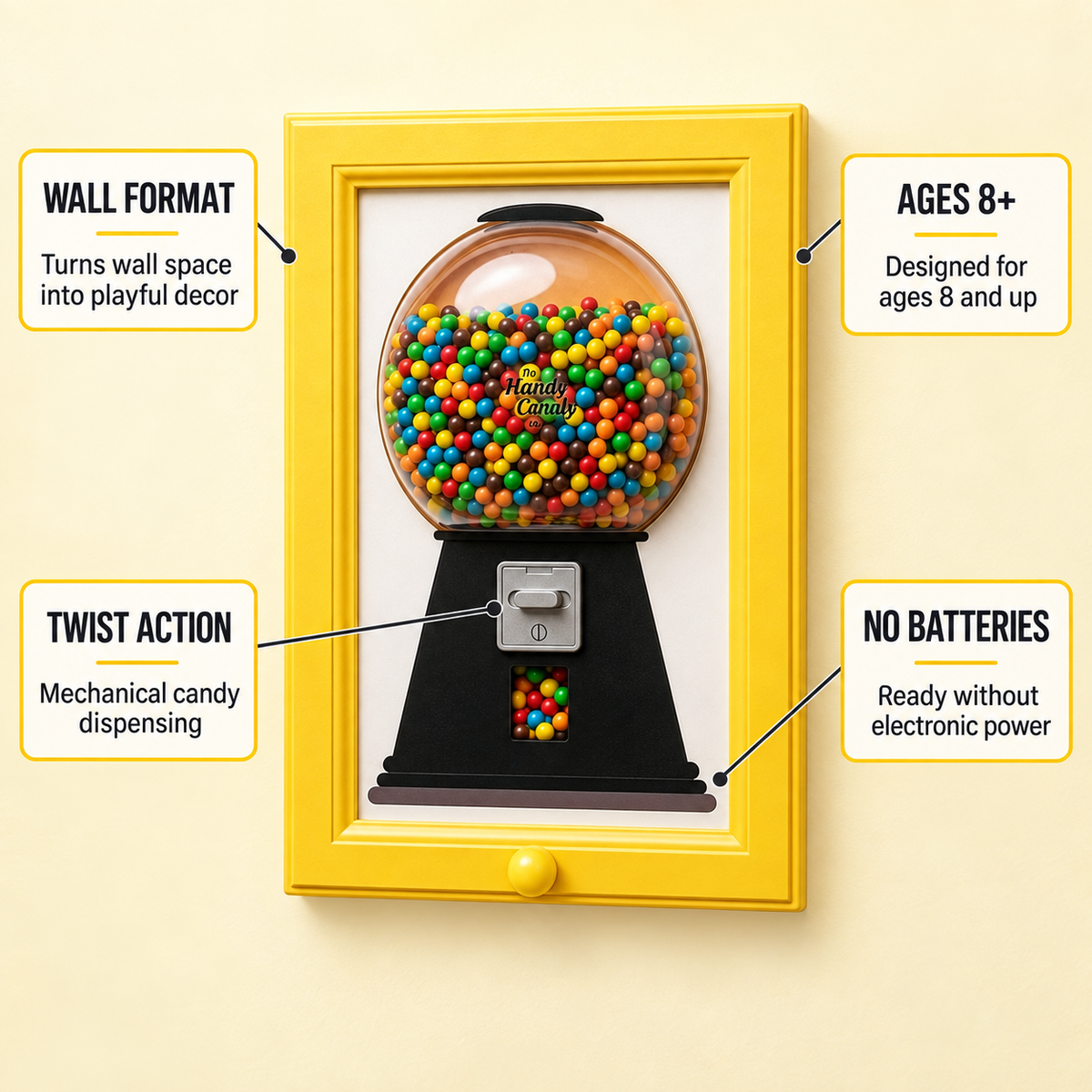 Wall Mounted Candy Dispenser Picture Frame Size 8.31 x 11.62 in