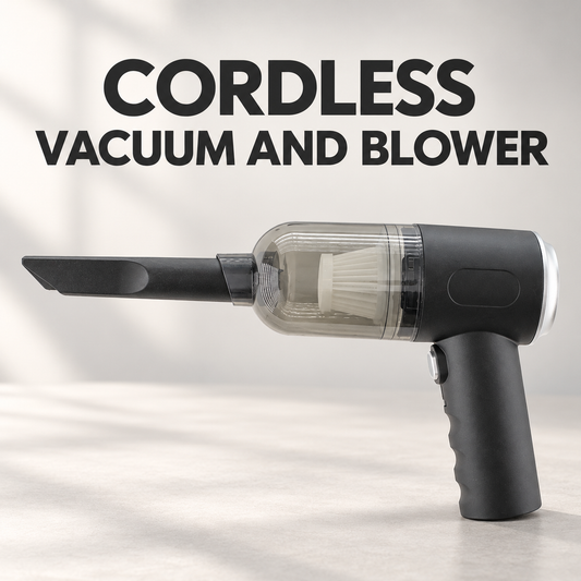 Handheld Portable Cordless 2 in 1 Rechargeable Vacuum and Blower with 3 Cleaning Attachments