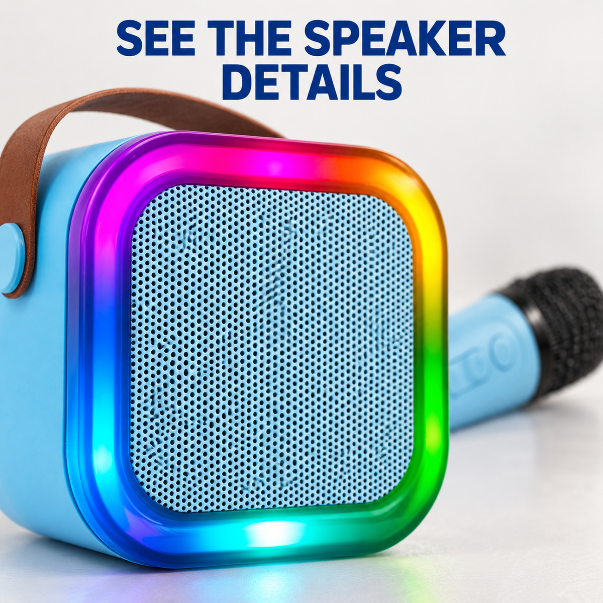 Rechargeable Karaoke Microphone and Speaker Set with Color Changing Lights