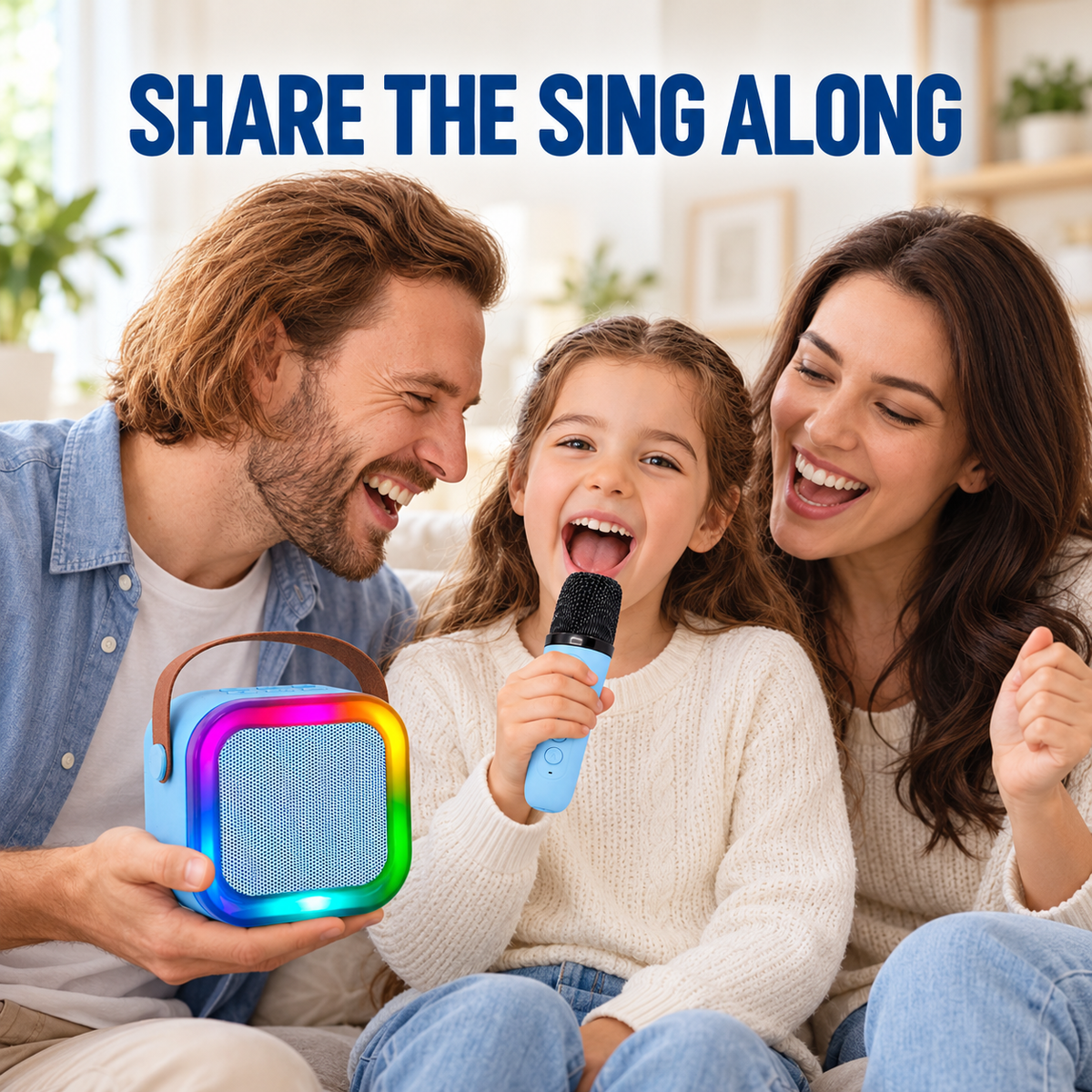 Rechargeable Karaoke Microphone and Speaker Set with Color Changing Lights