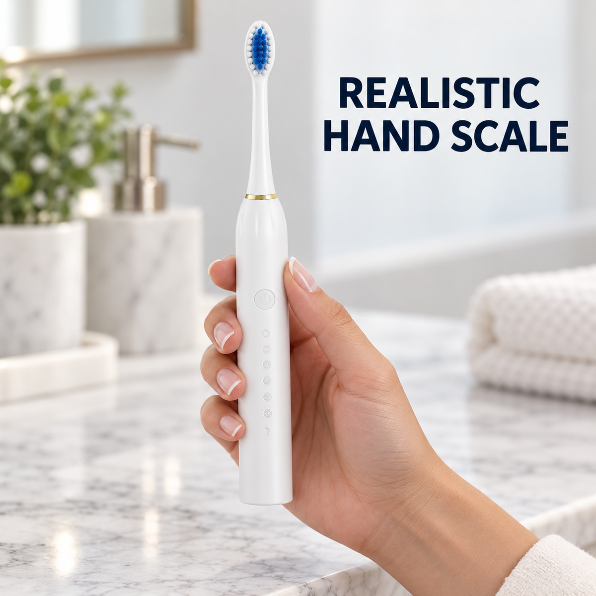 Rechargeable Sonic Electric Toothbrush with 6 Brush Head and 20 Floss Sticks