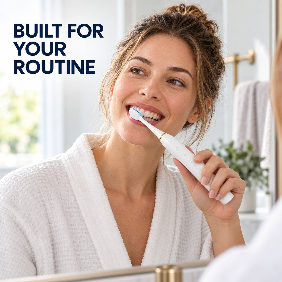 Rechargeable Sonic Electric Toothbrush with 6 Brush Head and 20 Floss Sticks