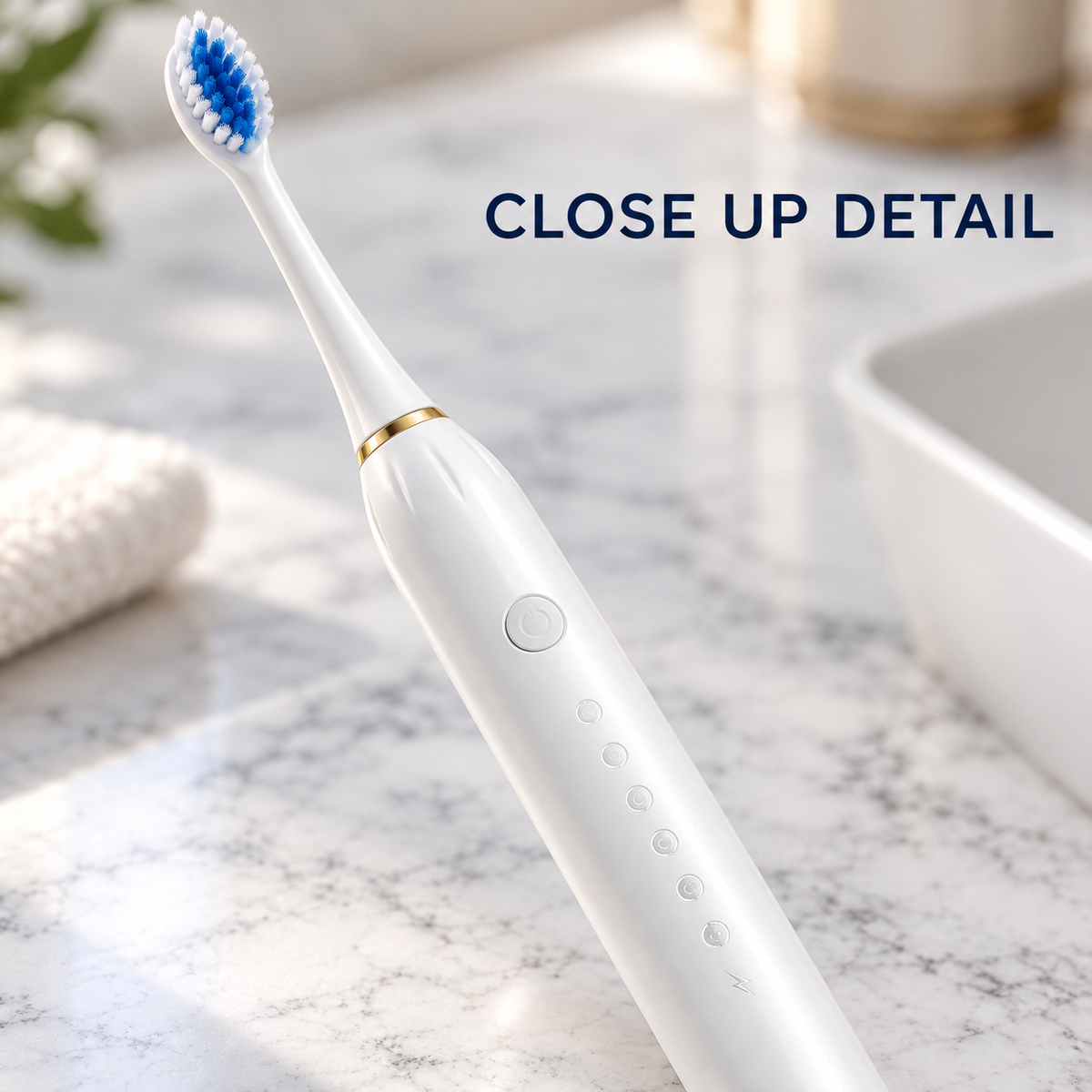 Rechargeable Sonic Electric Toothbrush with 6 Brush Head and 20 Floss Sticks