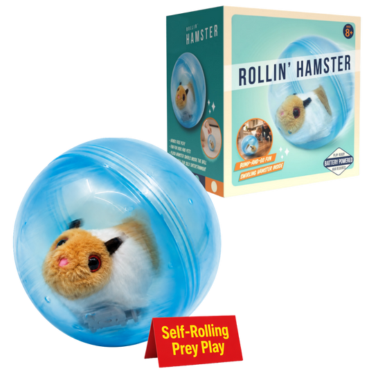 Rolling Plush Hamster Toy in Blue Ball, BO One Hamster and Ball Set, For Children, Pet Dog and Pet Cats