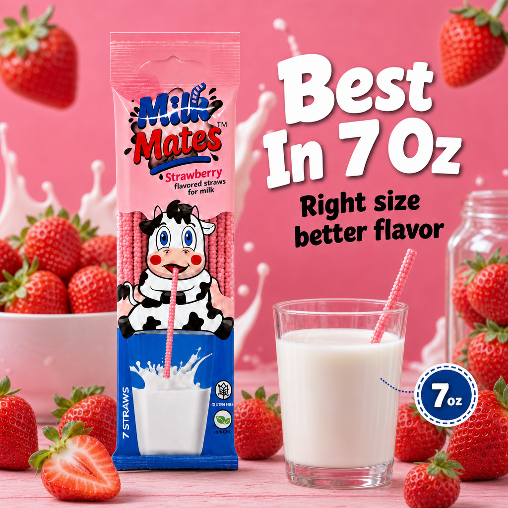 20 Milk Flavoring Straws - 4 Packs Ea 5 Straws Astd Flavors, Chocolate, Strawberry, Cookies & Cream, Fruity Cereal