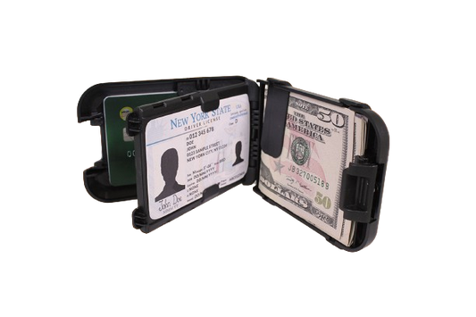 Compact IQ Wallet for Men-RFID Wallet for Men with Push Button Open, Hinged Holders
