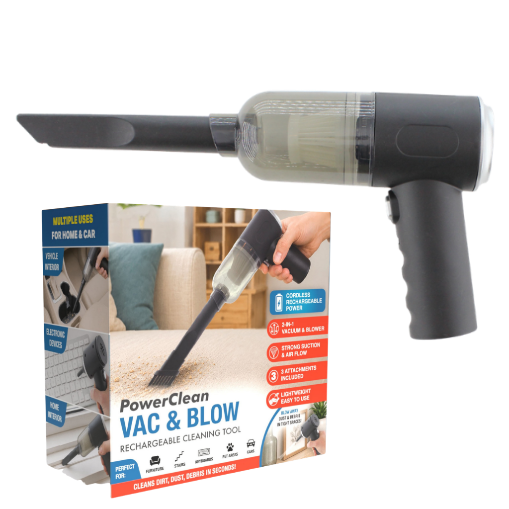 Handheld Portable Cordless 2 in 1 Rechargeable Vacuum and Blower with 3 Cleaning Attachments