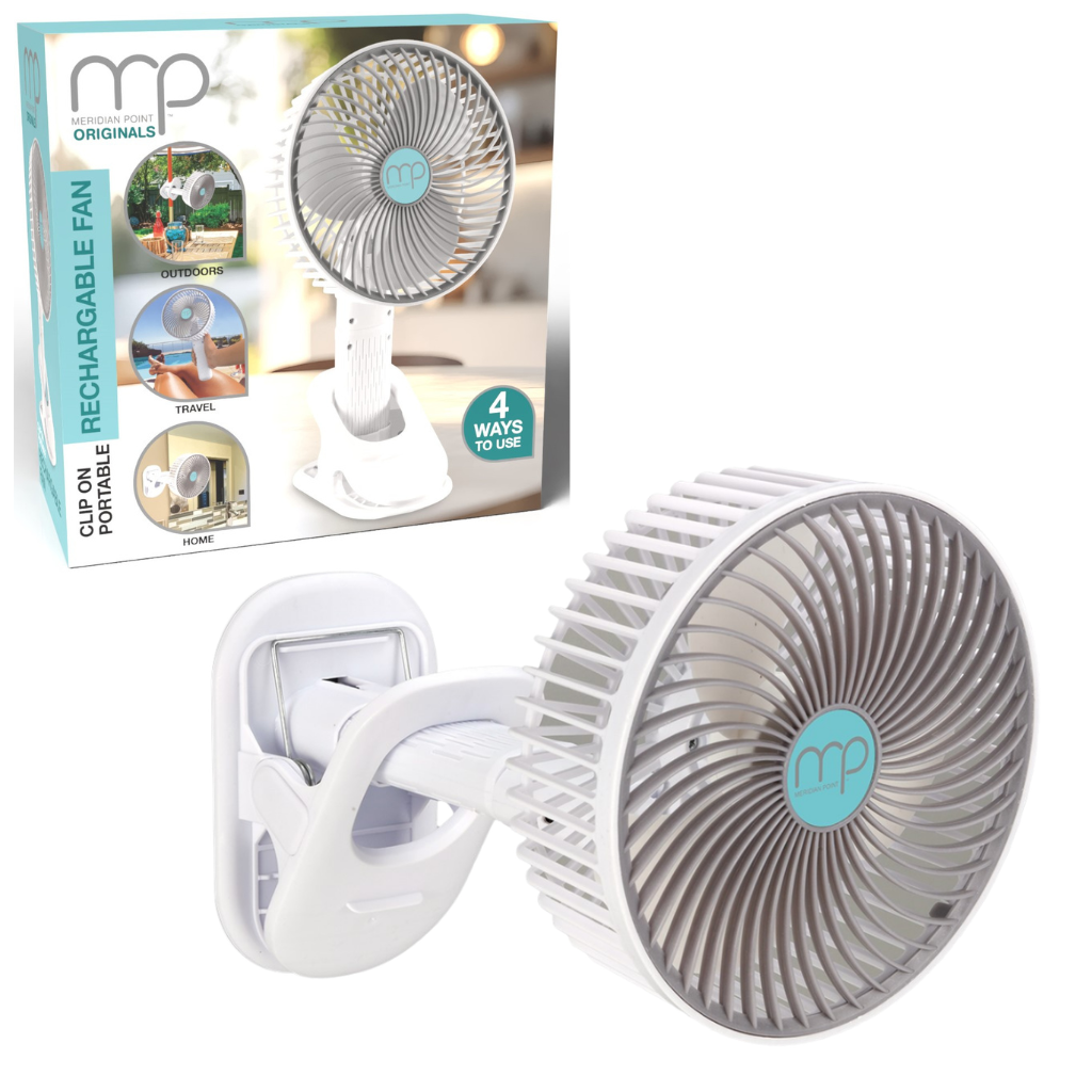 Portable USB Clip-On Fan with 3 Speeds and 4-in-1 Flexible Mount