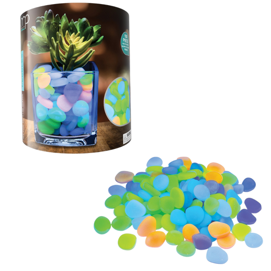 100 Glow in the Dark Garden Pebbles â€“ Multi-Color, Easy to Use