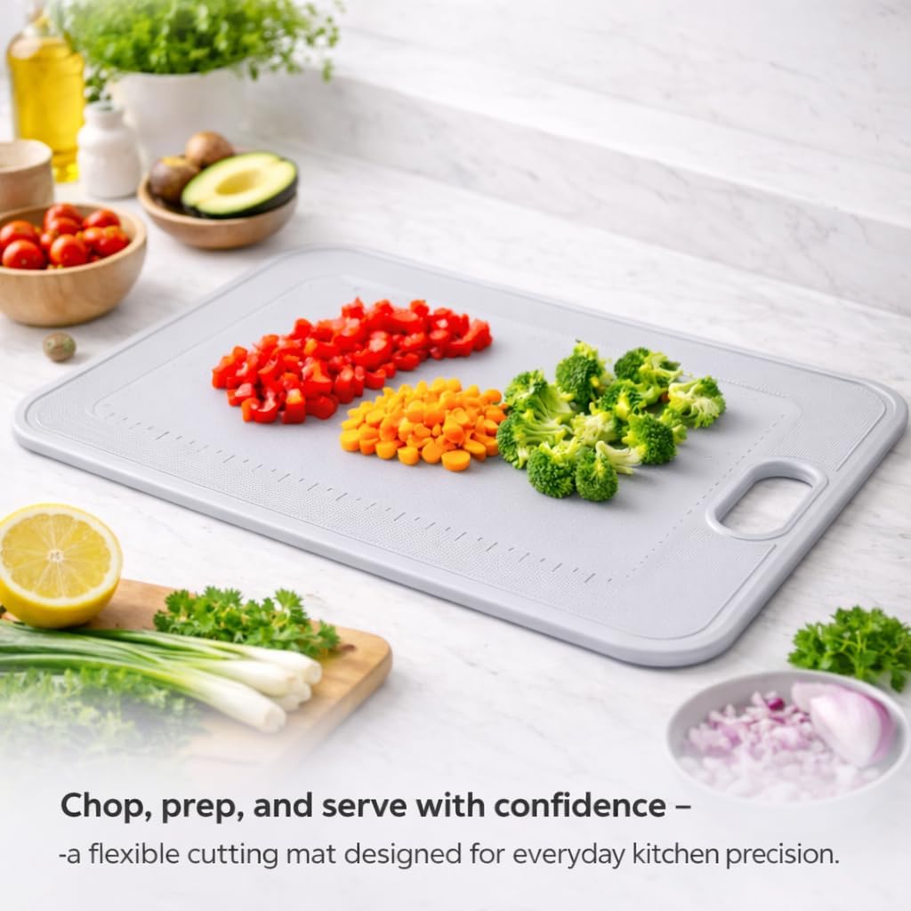 Flexible Cutting Mat BPA-Free Plastic Board  Handle Slot Small Kitchen