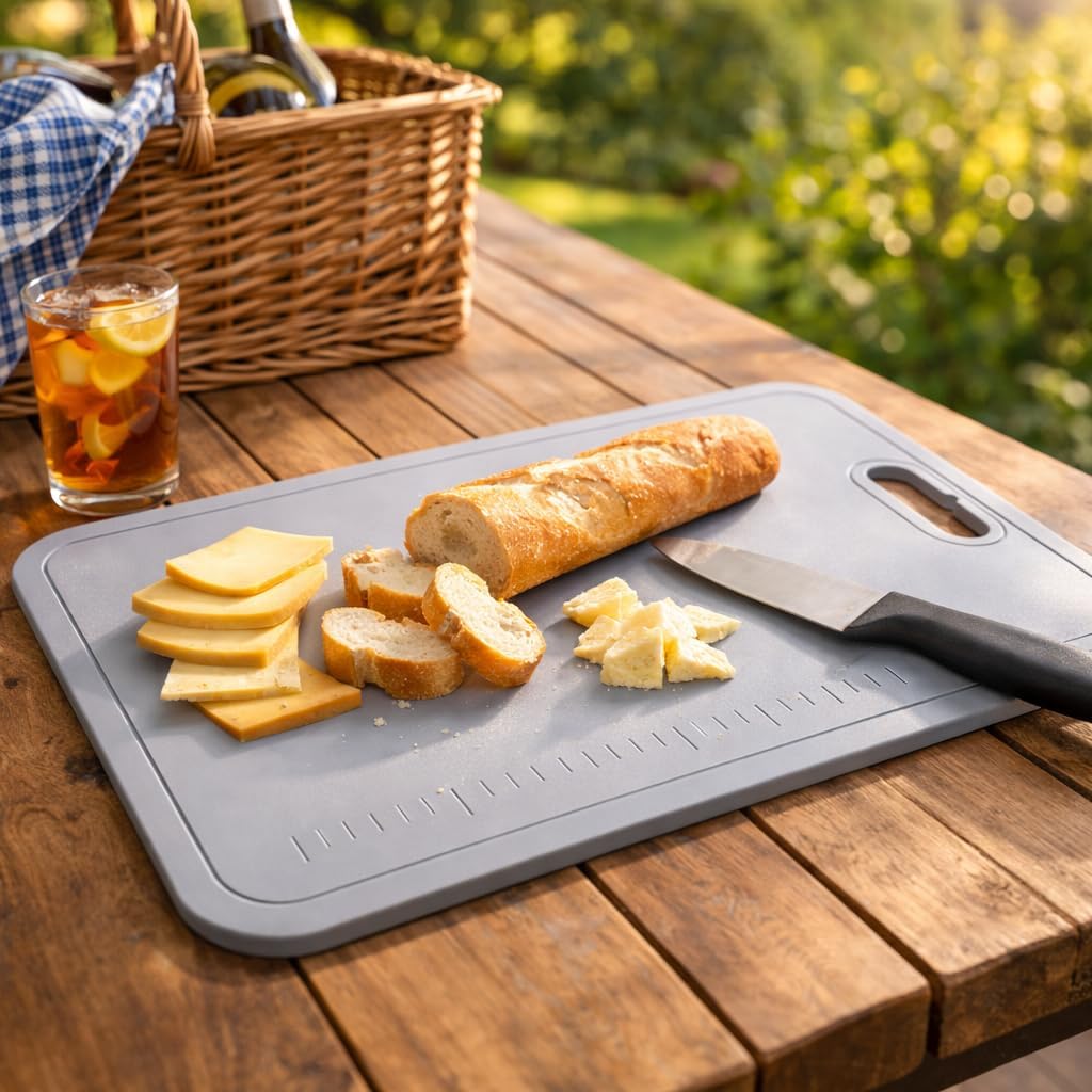 Flexible Cutting Mat BPA-Free Plastic Board  Handle Slot Small Kitchen