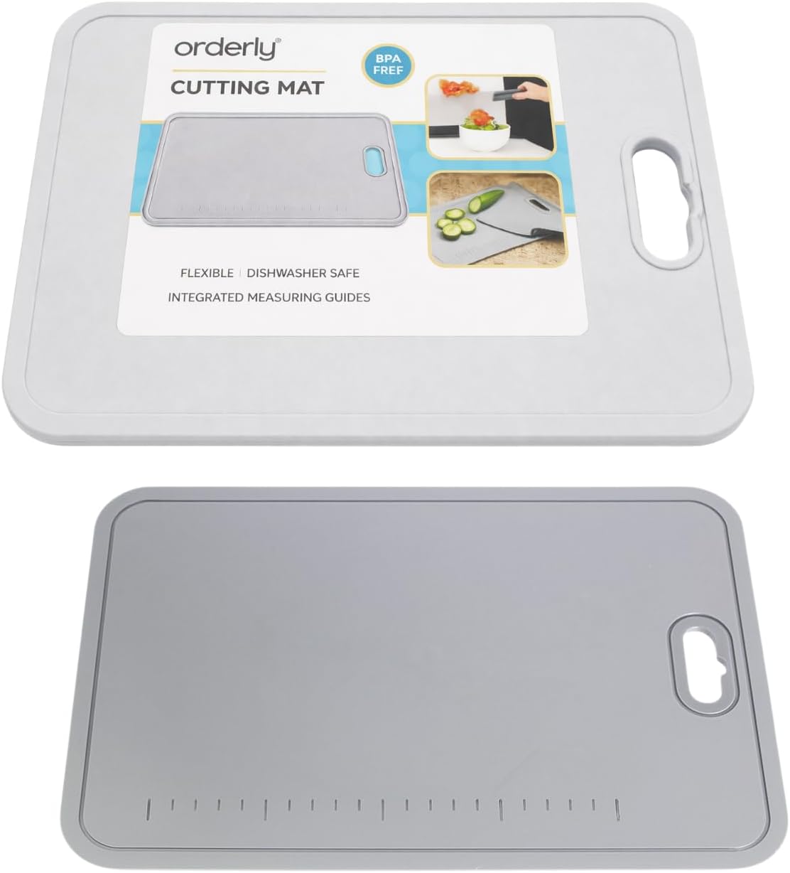 Flexible Cutting Mat BPA-Free Plastic Board  Handle Slot Small Kitchen