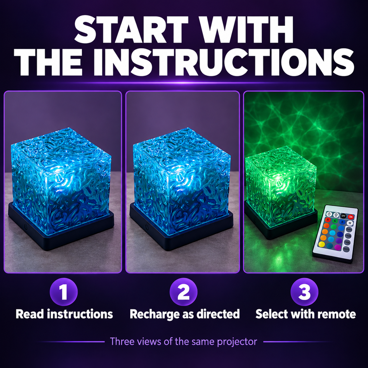 Aurora Northern Lights Projector with Remote Control USB Rechargeable for Bedroom and Dorm Decor