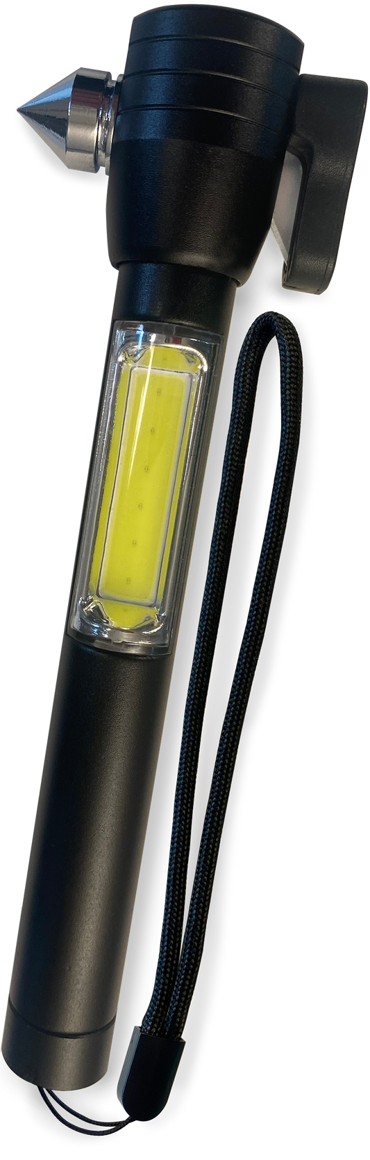 Multi-Function Auto Tool – Emergency Glass Hammer, Seatbelt Cutter & Hands-Free LED Light